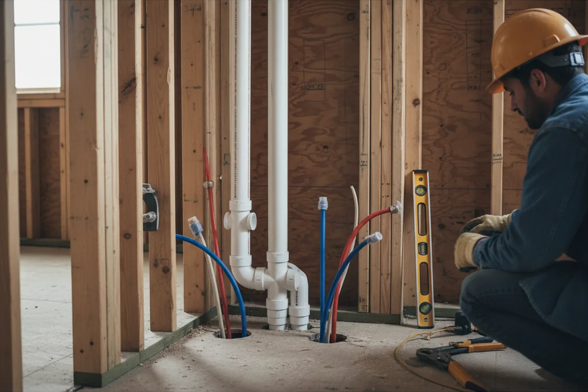 Drain and supply rough-in during Drain Cleaning in Bivins
